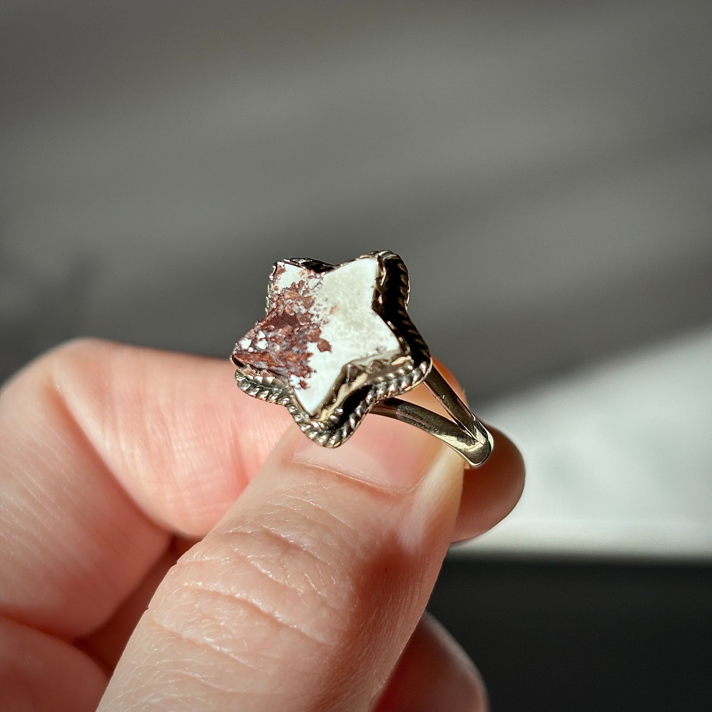 Size 9 - Wild Horse Jasper Star Ring