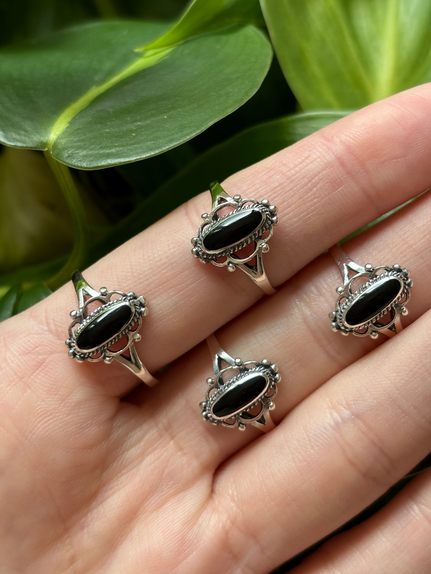 Dainty Black Enamel Ring