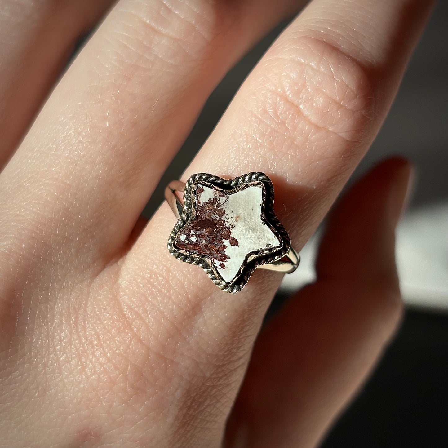 Size 9 - Wild Horse Jasper Star Ring