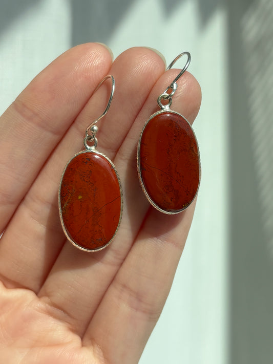 Red Moss Agate Earrings
