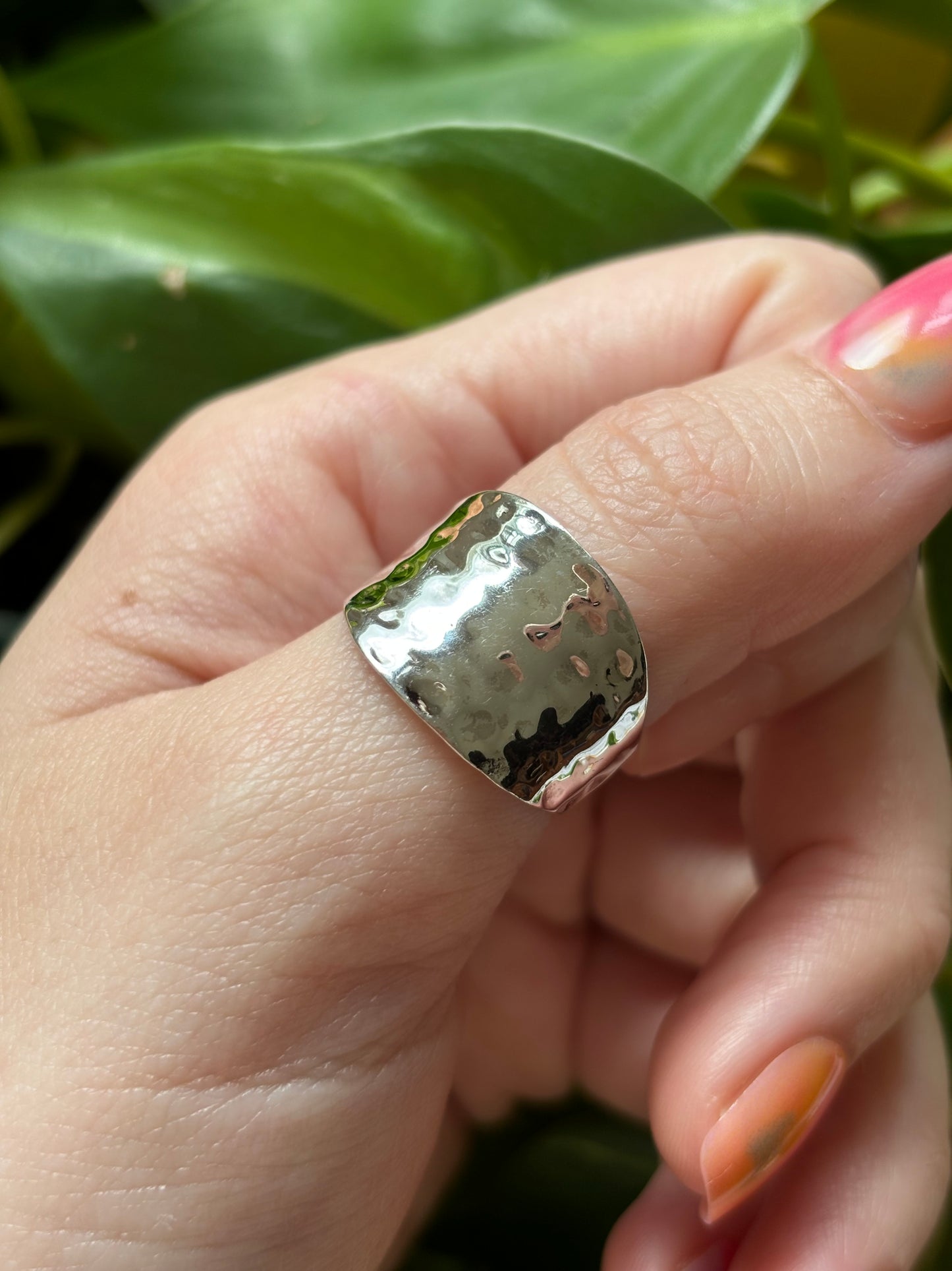 Hammered Thumb Ring